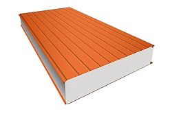 Оранжевая стеновая сэндвич-панель ППУ (PUR) 60 мм